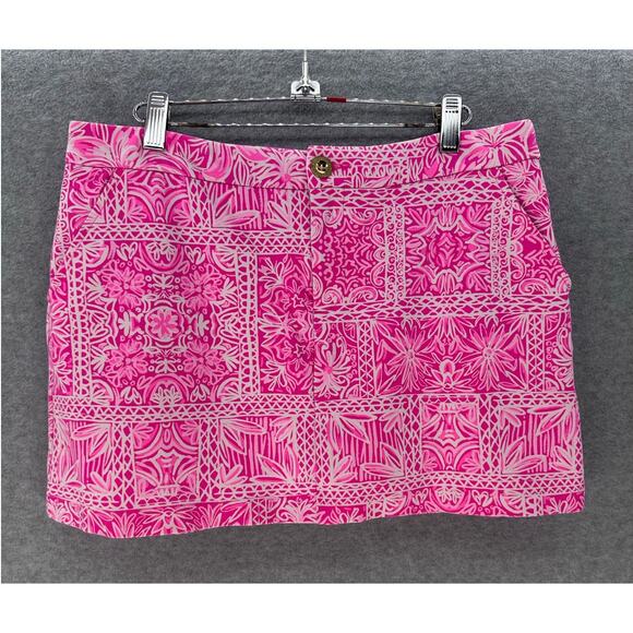 Lilly Pulitzer Colette Womens 8 Knit Skort New Blooms on the Block Pink Preppy - Picture 1 of 9